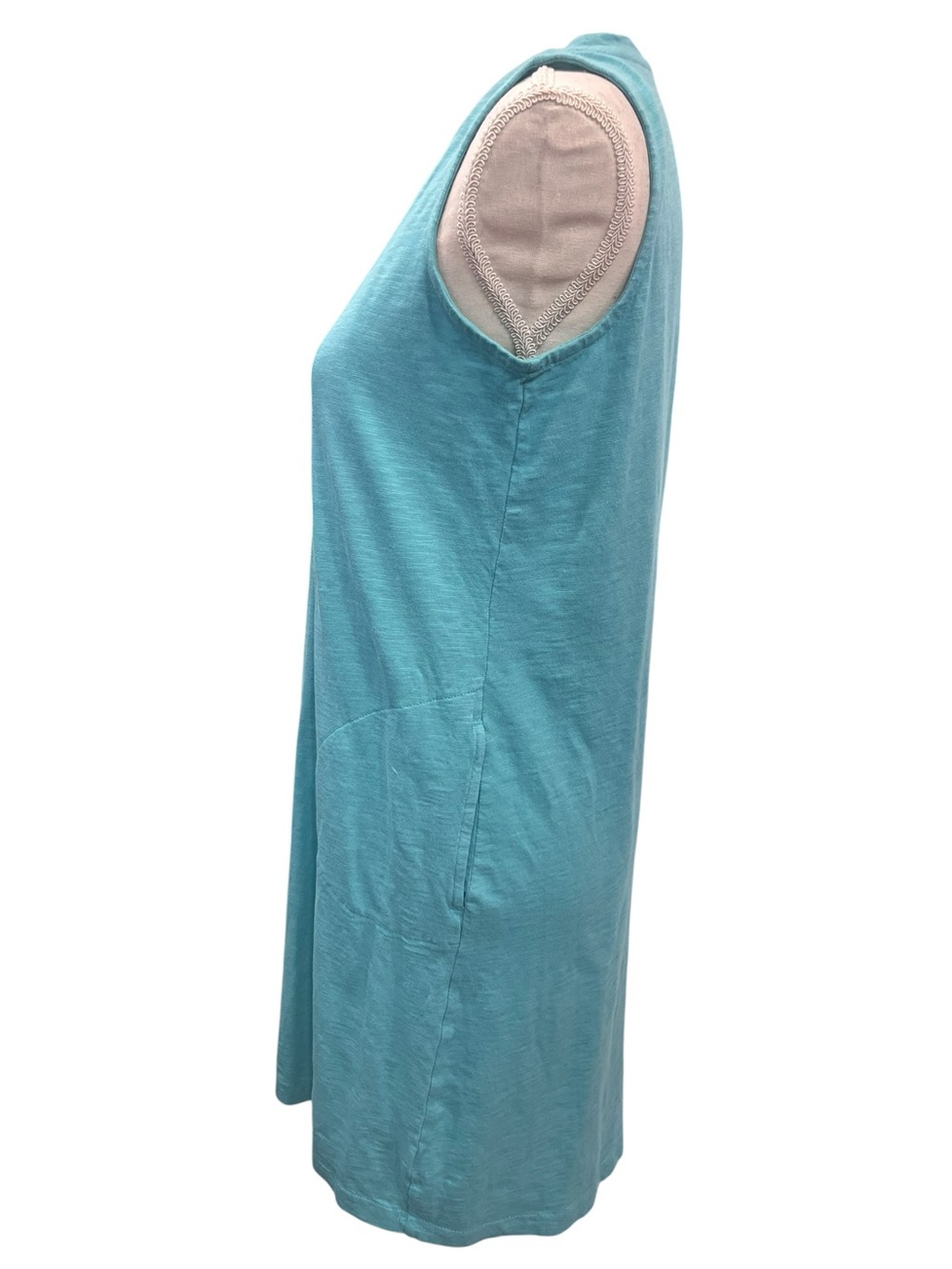 J.Jill Aqua Cotton Swing Tank Dress XS Pockets Casual Coastal - Picture 5 of 8